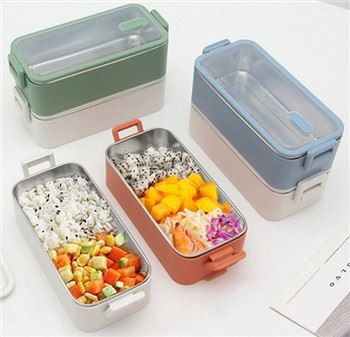 Caixa de almoço Bento com compartimento de camada dupla