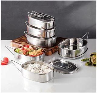 Stainless Steel Double Grid Lunch Box